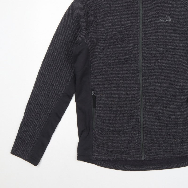 Peter Storm Men Grey M Hooded Full Zip Fleece Outdoor Jacket