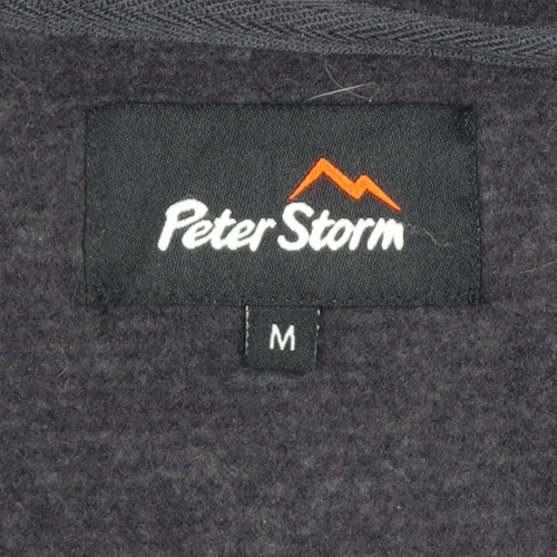 Peter Storm Men Grey M Hooded Full Zip Fleece Outdoor Jacket