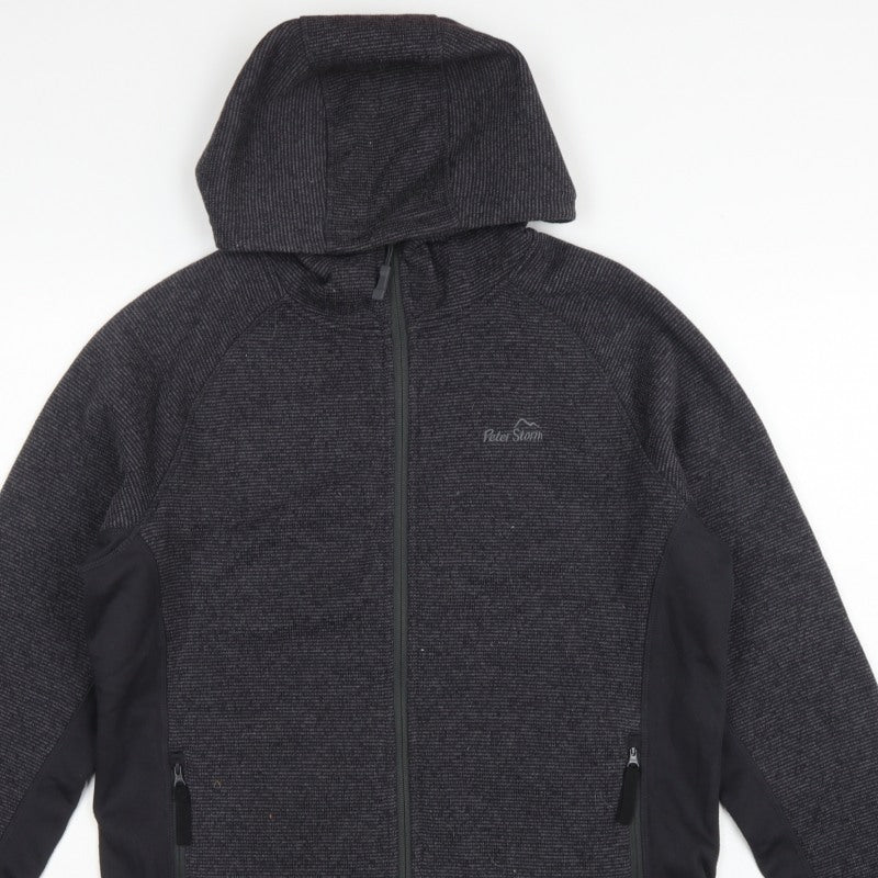 Peter Storm Men Grey M Hooded Full Zip Fleece Outdoor Jacket