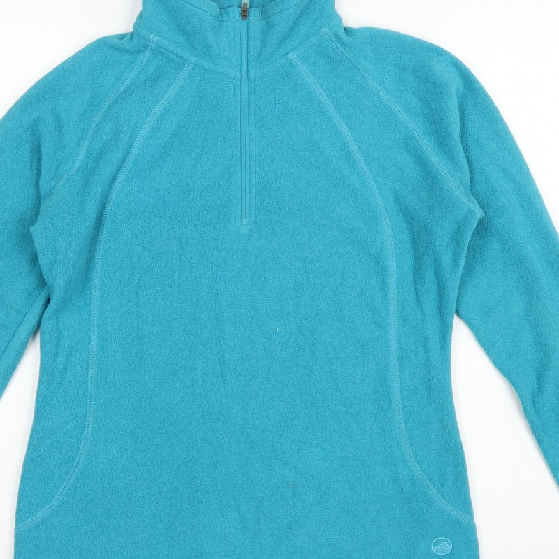 Peter Storm Women Blue UK 10 1/4 Zip Fleece Pullover Sweatshirt