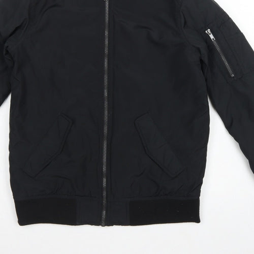 Bluezoo Boys Black Age 13 Bomber Jacket Padded Full Zip