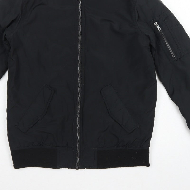 Bluezoo Boys Black Age 13 Bomber Jacket Padded Full Zip