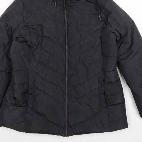 Capsule Women Black UK 16 Hooded Quilted Puffer Jacket