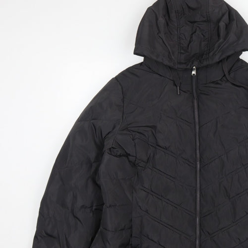 Capsule Women Black UK 16 Hooded Quilted Puffer Jacket