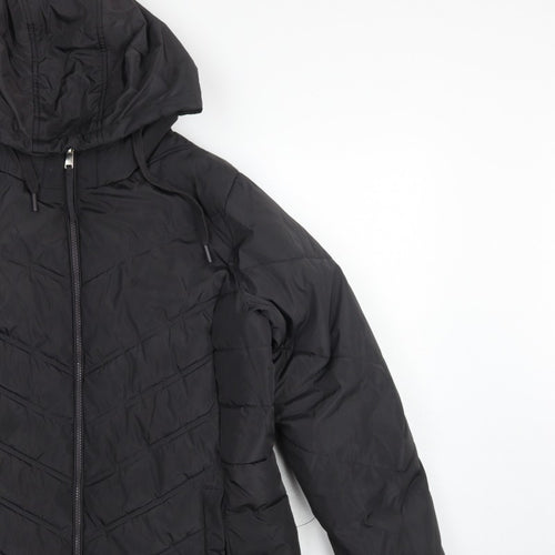 Capsule Women Black UK 16 Hooded Quilted Puffer Jacket