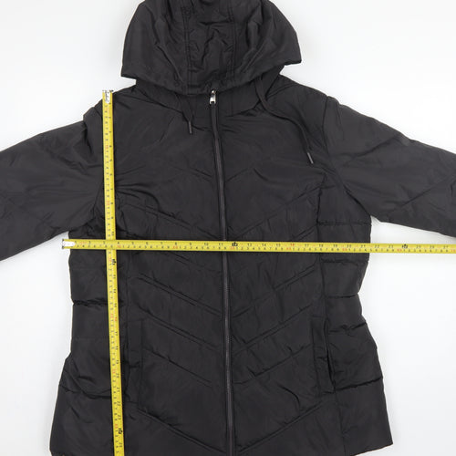 Capsule Women Black UK 16 Hooded Quilted Puffer Jacket