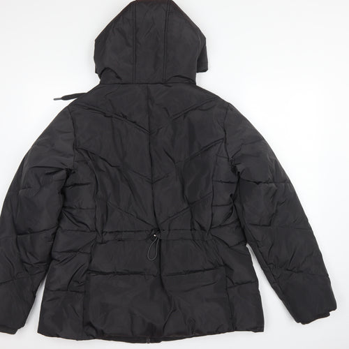 Capsule Women Black UK 16 Hooded Quilted Puffer Jacket