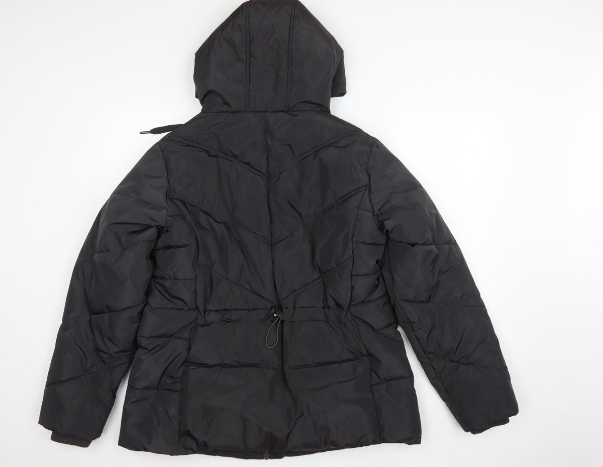 Capsule Women Black UK 16 Hooded Quilted Puffer Jacket