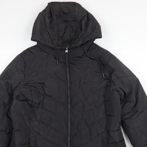 Capsule Women Black UK 16 Hooded Quilted Puffer Jacket