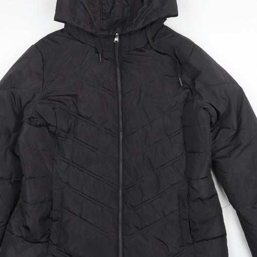 Capsule Women Black UK 16 Hooded Quilted Puffer Jacket