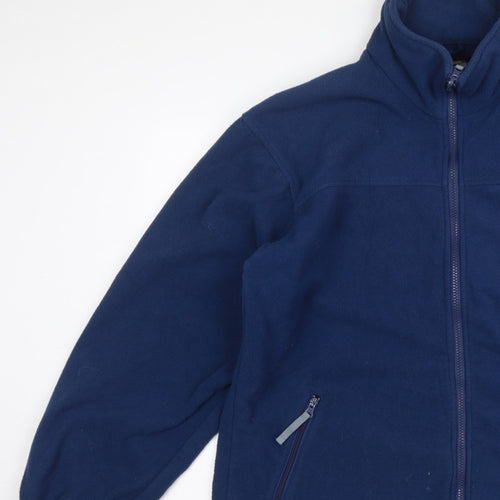 Mountainlife Men’s Blue L Full Zip Fleece Jacket Hiking Pockets