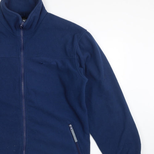 Mountainlife Men’s Blue L Full Zip Fleece Jacket Hiking Pockets