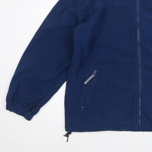 Mountainlife Men’s Blue L Full Zip Fleece Jacket Hiking Pockets