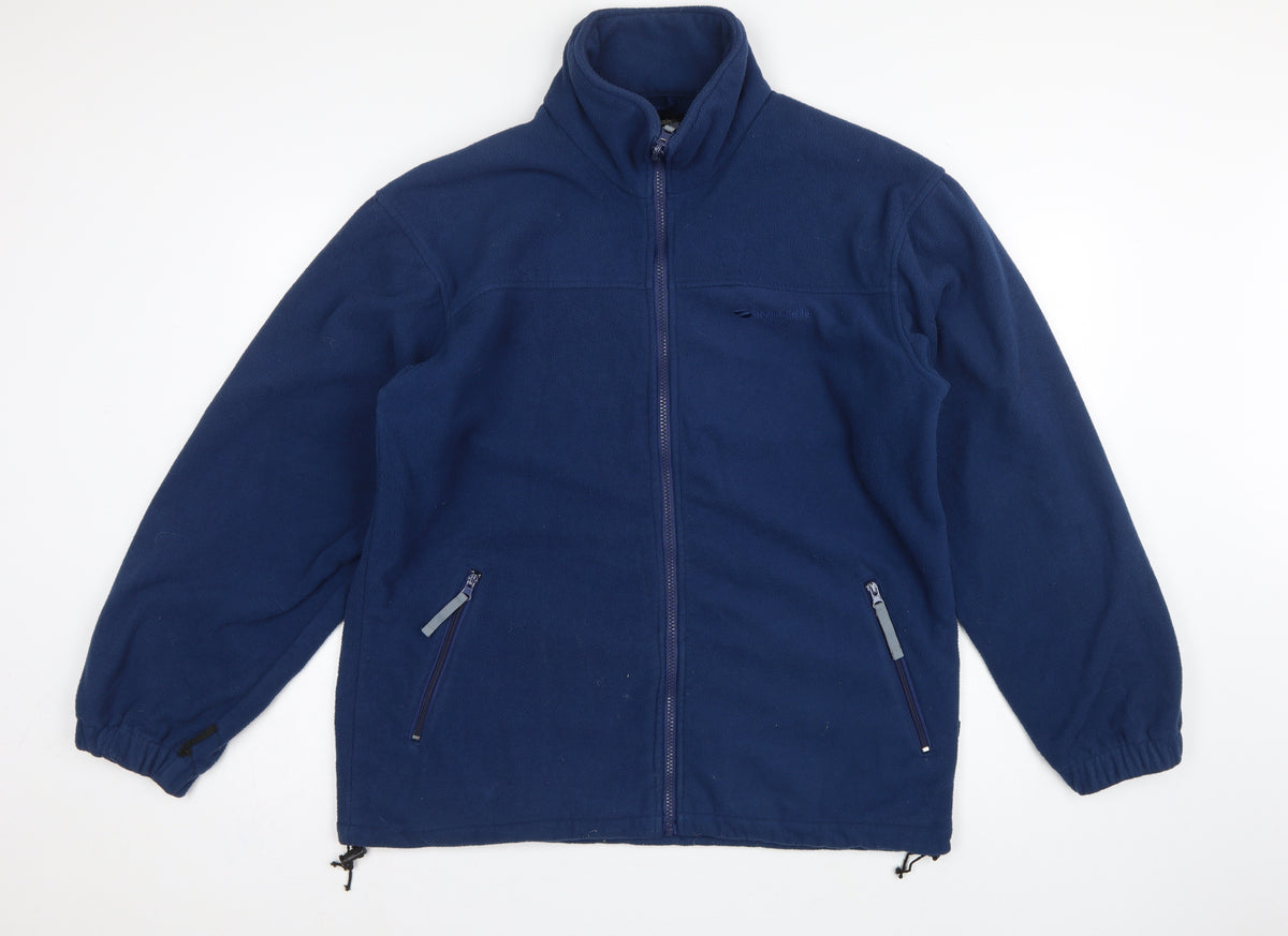 Mountainlife Men’s Blue L Full Zip Fleece Jacket Hiking Pockets