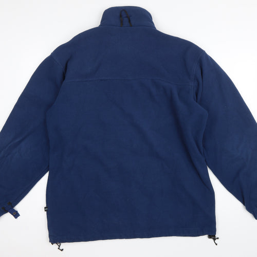 Mountainlife Men’s Blue L Full Zip Fleece Jacket Hiking Pockets