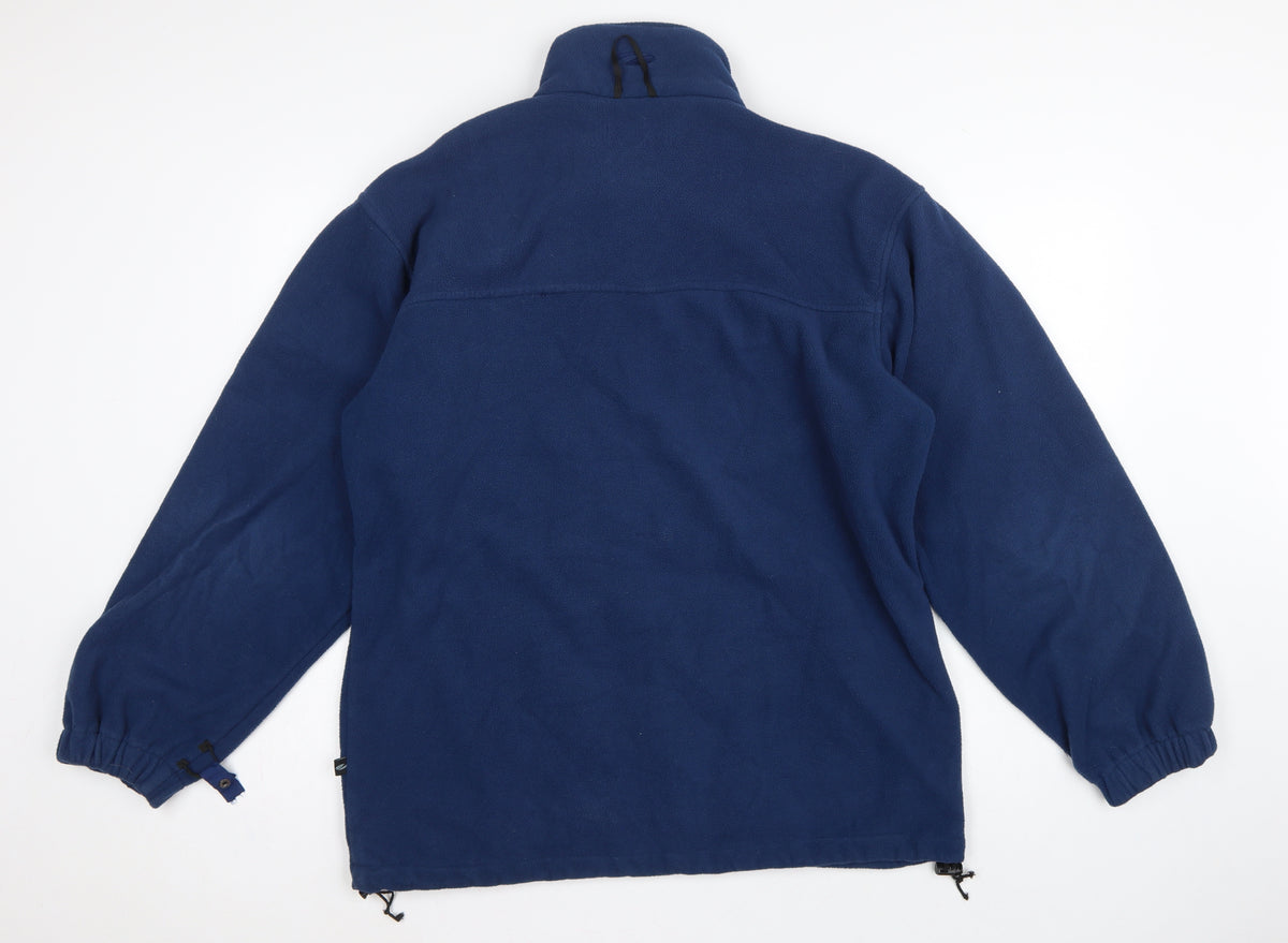 Mountainlife Men’s Blue L Full Zip Fleece Jacket Hiking Pockets
