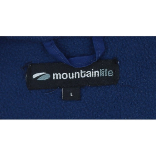 Mountainlife Men’s Blue L Full Zip Fleece Jacket Hiking Pockets