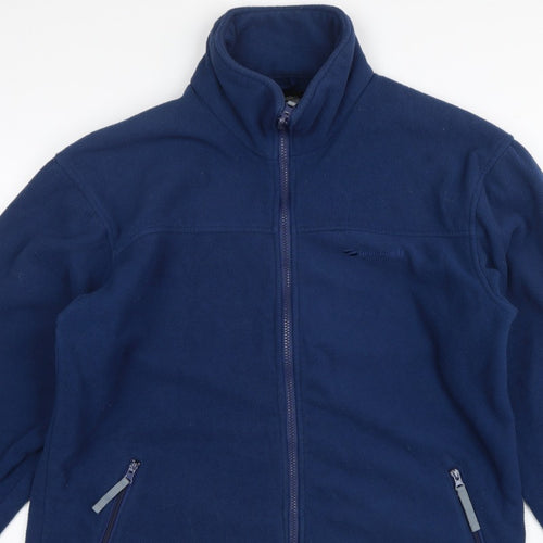 Mountainlife Men’s Blue L Full Zip Fleece Jacket Hiking Pockets