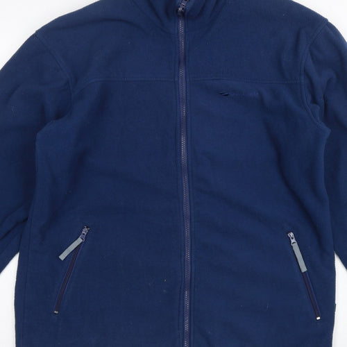 Mountainlife Men’s Blue L Full Zip Fleece Jacket Hiking Pockets