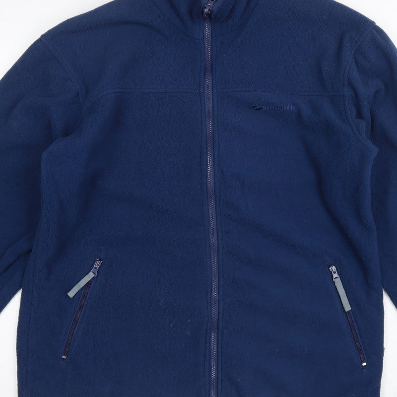Mountainlife Men’s Blue L Full Zip Fleece Jacket Hiking Pockets