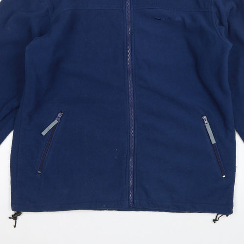 Mountainlife Men’s Blue L Full Zip Fleece Jacket Hiking Pockets