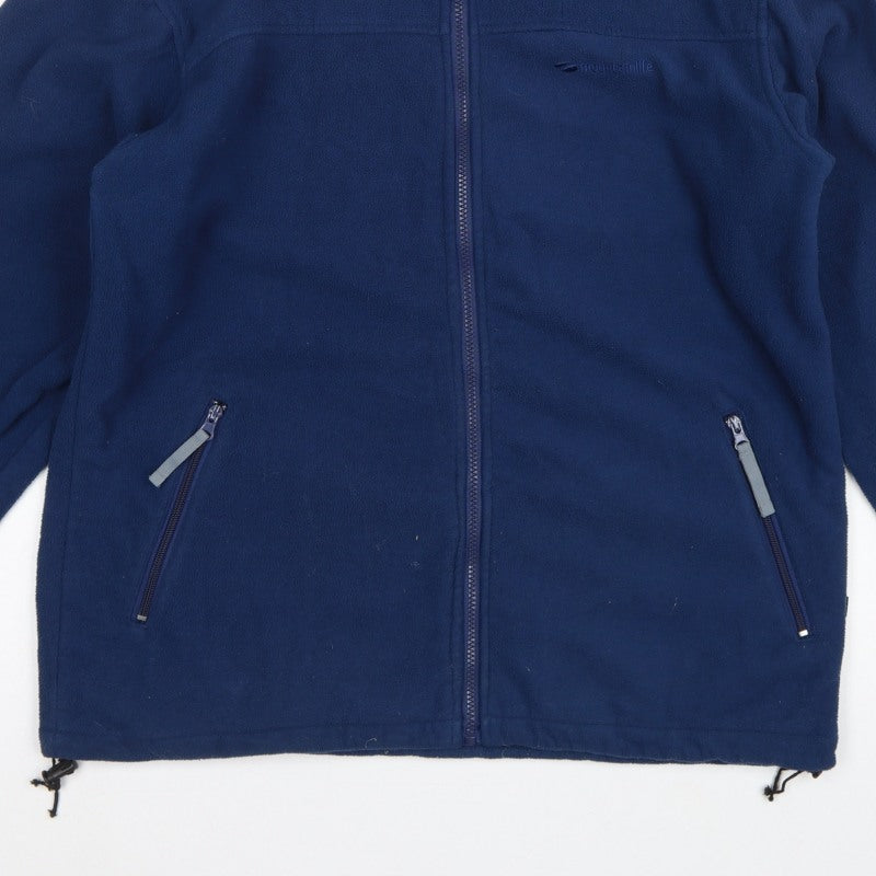 Mountainlife Men’s Blue L Full Zip Fleece Jacket Hiking Pockets