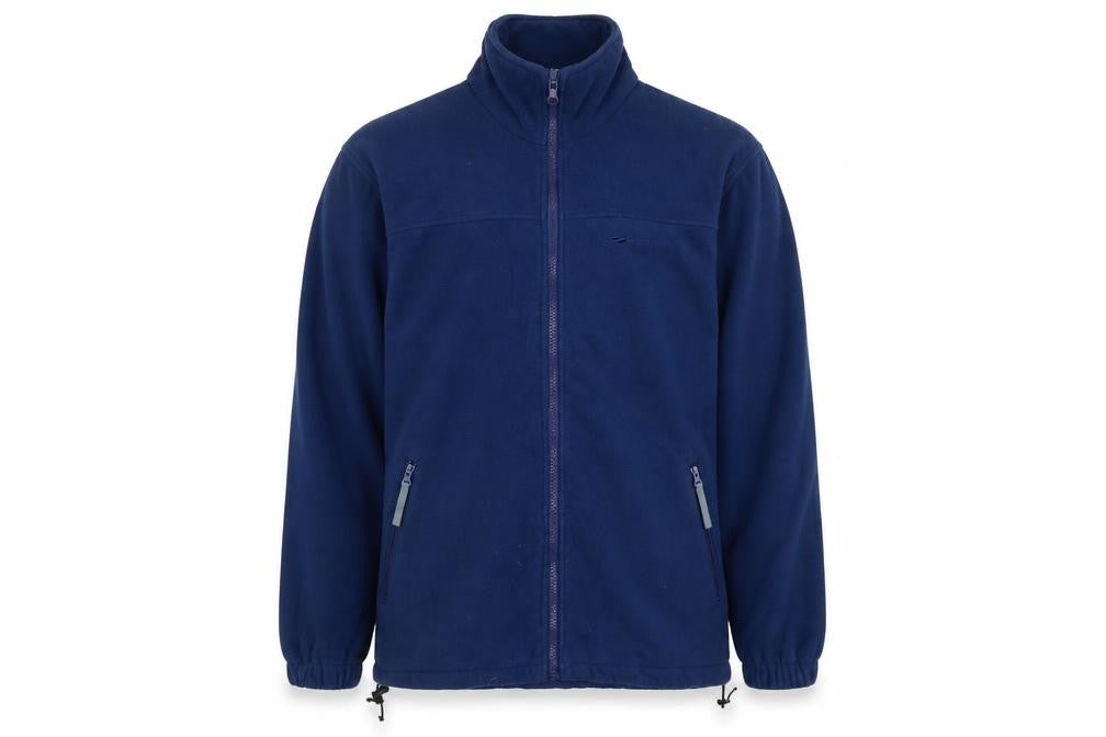 Mountainlife Men’s Blue L Full Zip Fleece Jacket Hiking Pockets