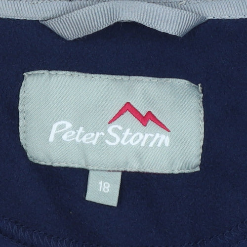 Peter Storm Women Blue UK 18 Pullover 1/4 Zip Fleece Sweatshirt