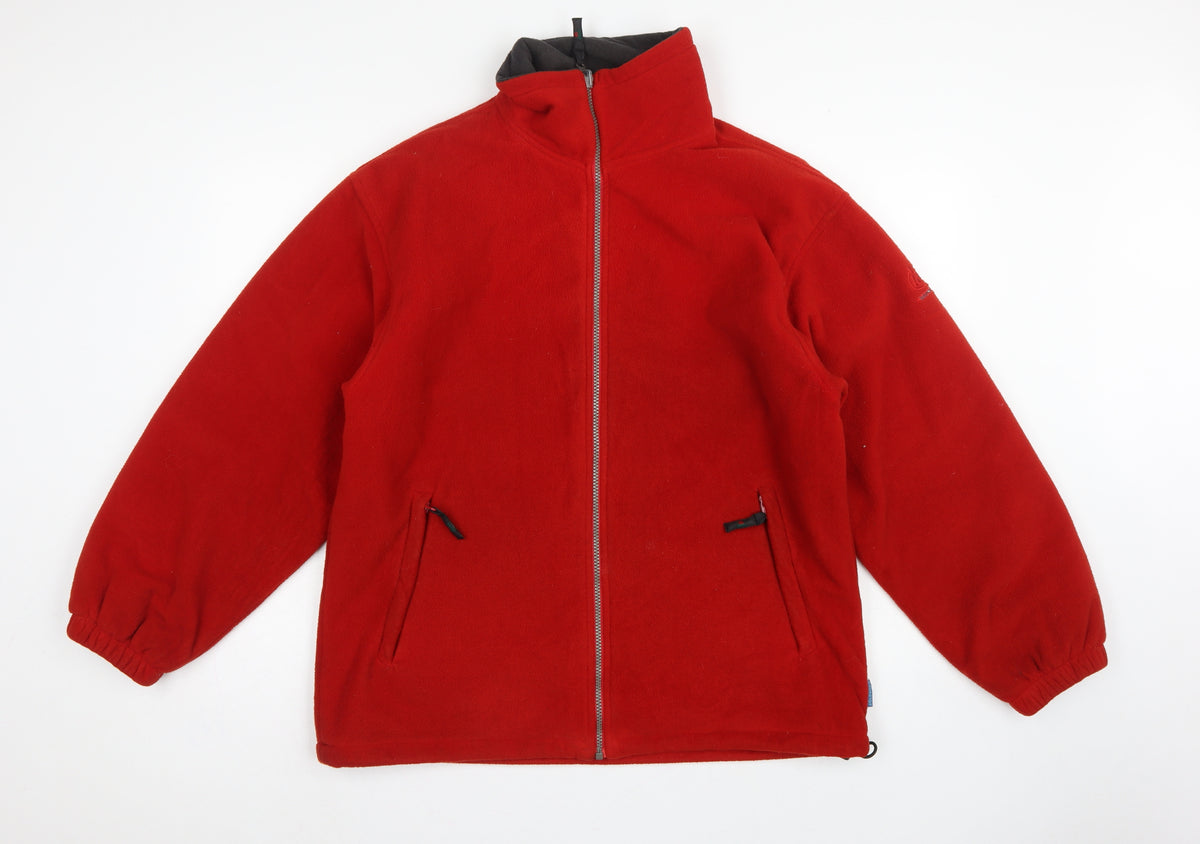 Wynster Men’s Red L Basic Fleece Jacket Full Zip Outdoor