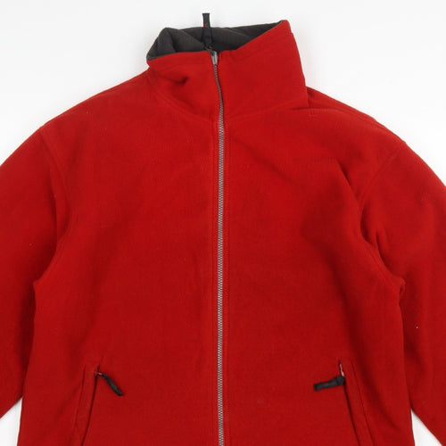 Wynster Men’s Red L Basic Fleece Jacket Full Zip Outdoor