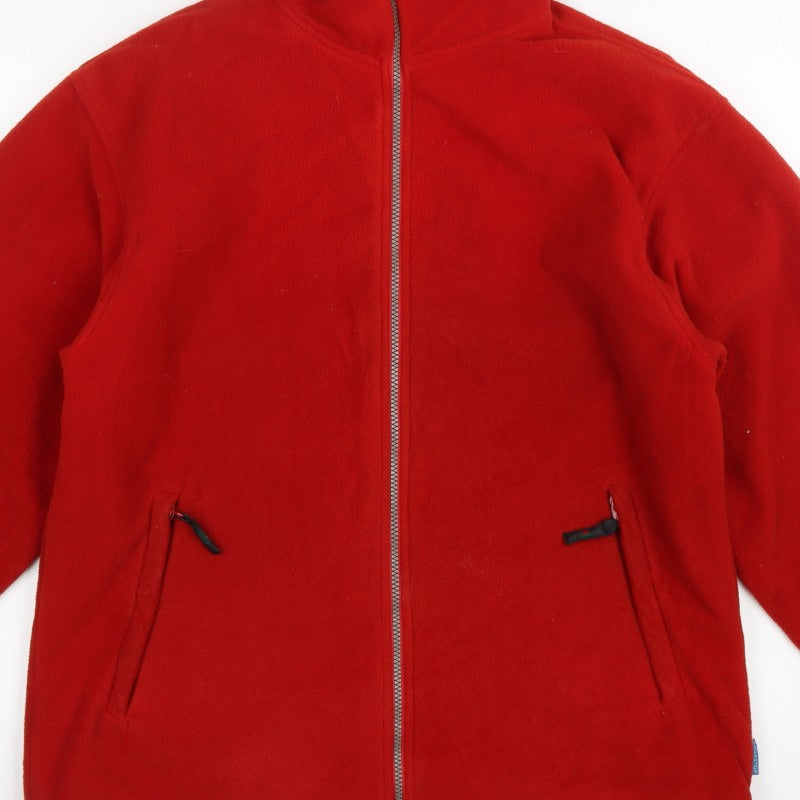 Wynster Men’s Red L Basic Fleece Jacket Full Zip Outdoor
