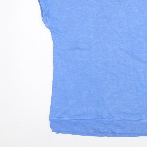 Marks and Spencer Women Blue UK 12 Basic Cotton Crew Neck T-Shirt