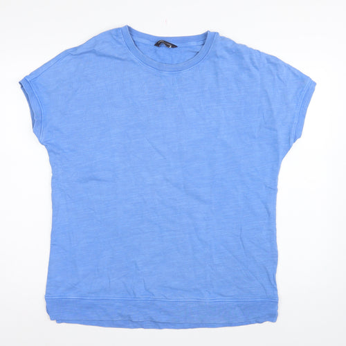 Marks and Spencer Women Blue UK 12 Basic Cotton Crew Neck T-Shirt