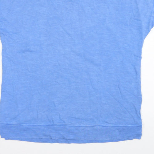 Marks and Spencer Women Blue UK 12 Basic Cotton Crew Neck T-Shirt