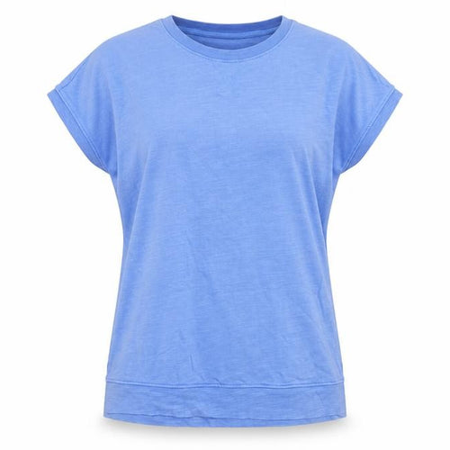 Marks and Spencer Women Blue UK 12 Basic Cotton Crew Neck T-Shirt