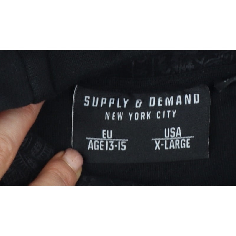 Supply & Demand Boys Black XL 13-15 Pullover Graphic Hoodie