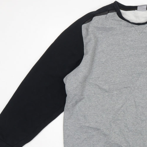 Puma Men’s Grey Black XXL Logo Fleece Crew Neck Pullover Sweatshirt