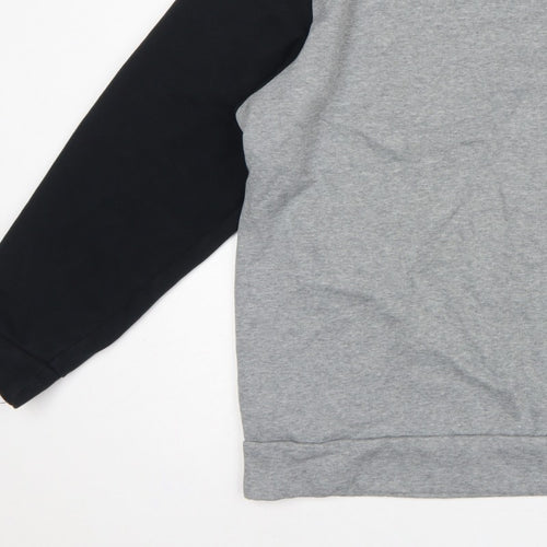 Puma Men’s Grey Black XXL Logo Fleece Crew Neck Pullover Sweatshirt