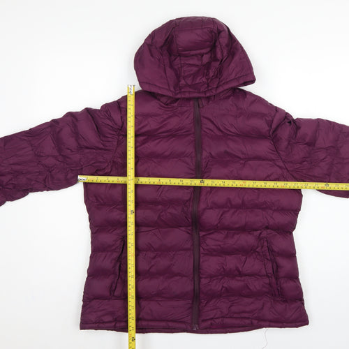 Mountain Warehouse Women's Purple UK 16 Hooded Puffer Jacket
