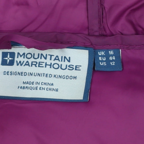 Mountain Warehouse Women's Purple UK 16 Hooded Puffer Jacket