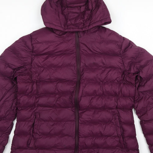 Mountain Warehouse Women's Purple UK 16 Hooded Puffer Jacket