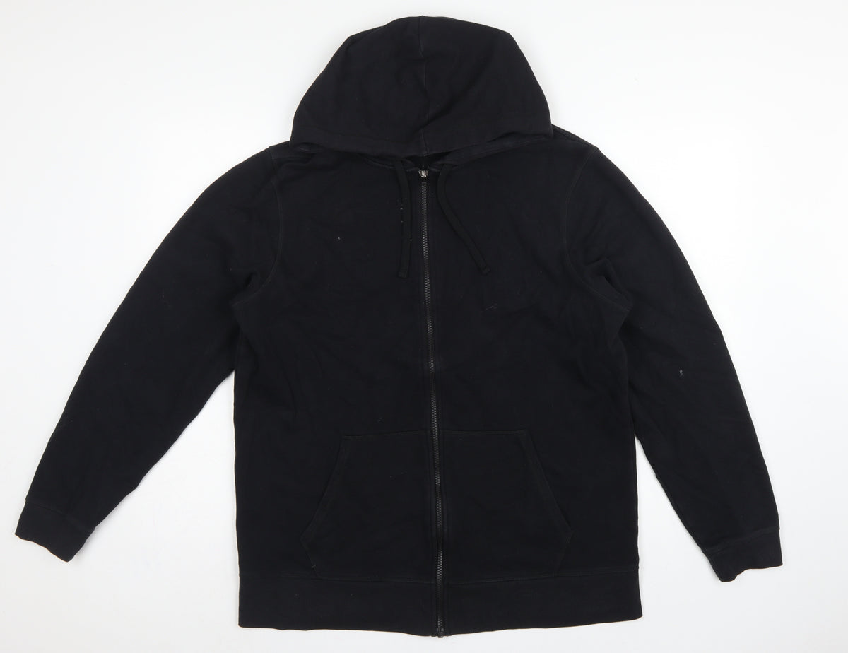 Reebok Men’s Black L Full Zip Hooded Fleece Hoodie Pockets