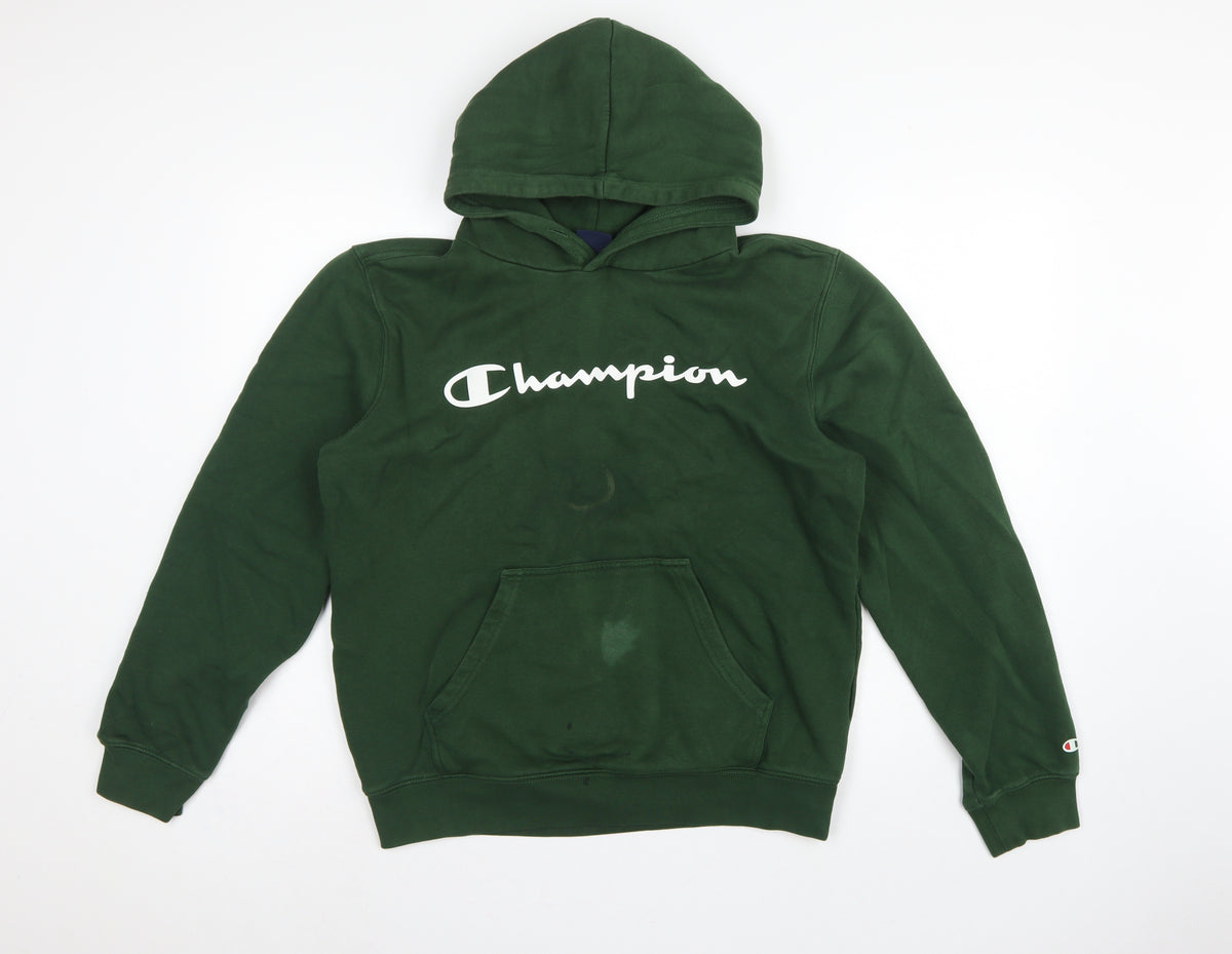 Champion Men’s Green M Pullover Logo Hoodie Pocket