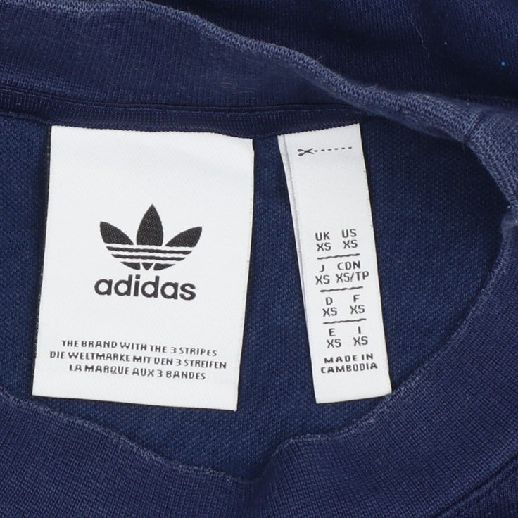 adidas Men's Blue XS Pullover Sweatshirt Orange 3 Stripe Logo