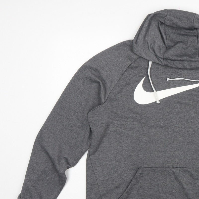 Nike Men’s Grey Large Pullover Dri-FIT Logo Hoodie