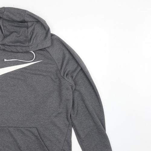 Nike Men’s Grey Large Pullover Dri-FIT Logo Hoodie