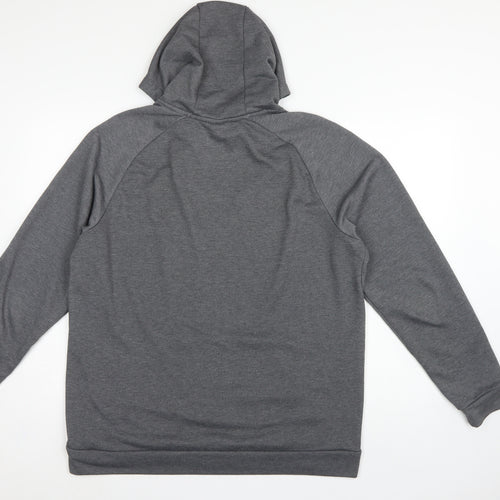 Nike Men’s Grey Large Pullover Dri-FIT Logo Hoodie