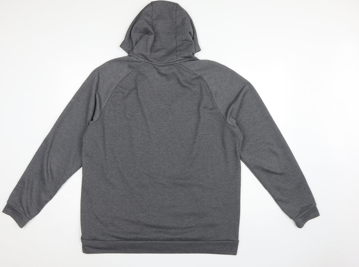 Nike Men’s Grey Large Pullover Dri-FIT Logo Hoodie
