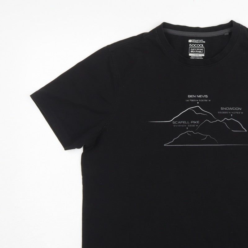 Mountain Warehouse Men Black XL Isocool Mountain Graphic T-Shirt