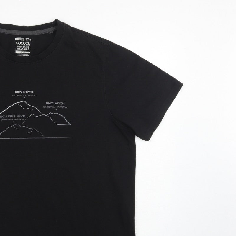 Mountain Warehouse Men Black XL Isocool Mountain Graphic T-Shirt